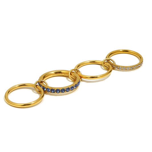 Angelica's Stacked Ring In Blue