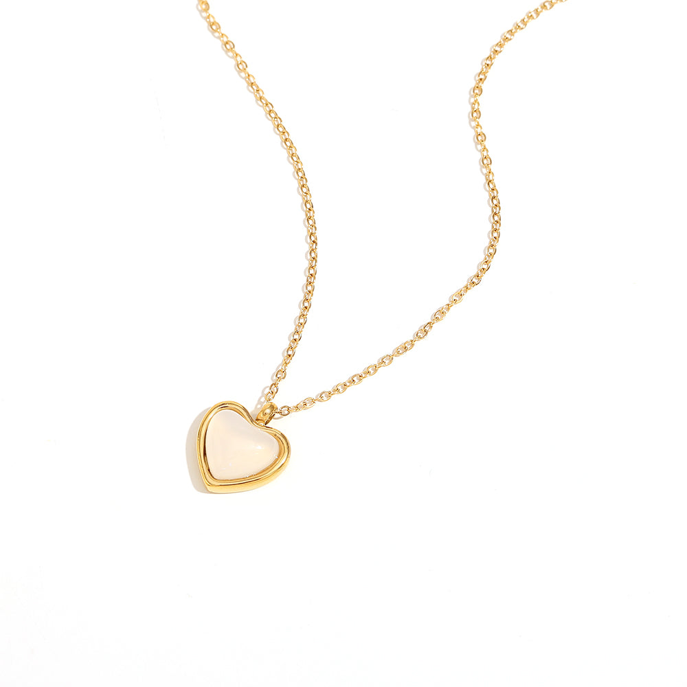 Viola's White Heart Necklace