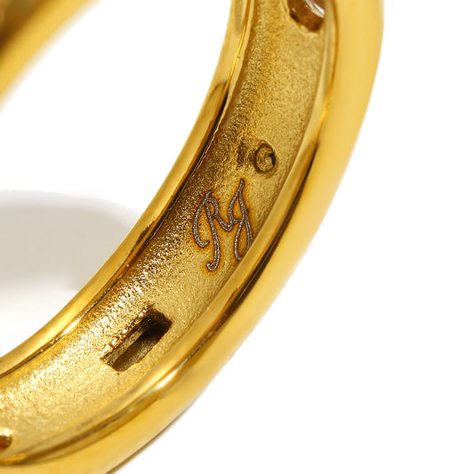 Athena’s multicoloured ring in gold