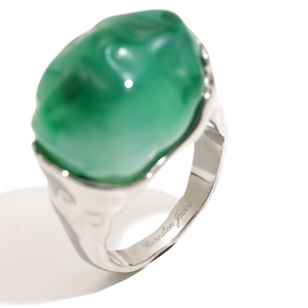 Tally's Green Ring In Silver