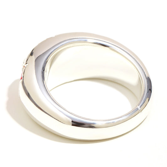 Sophie's Red Gemstone Ring In Silver