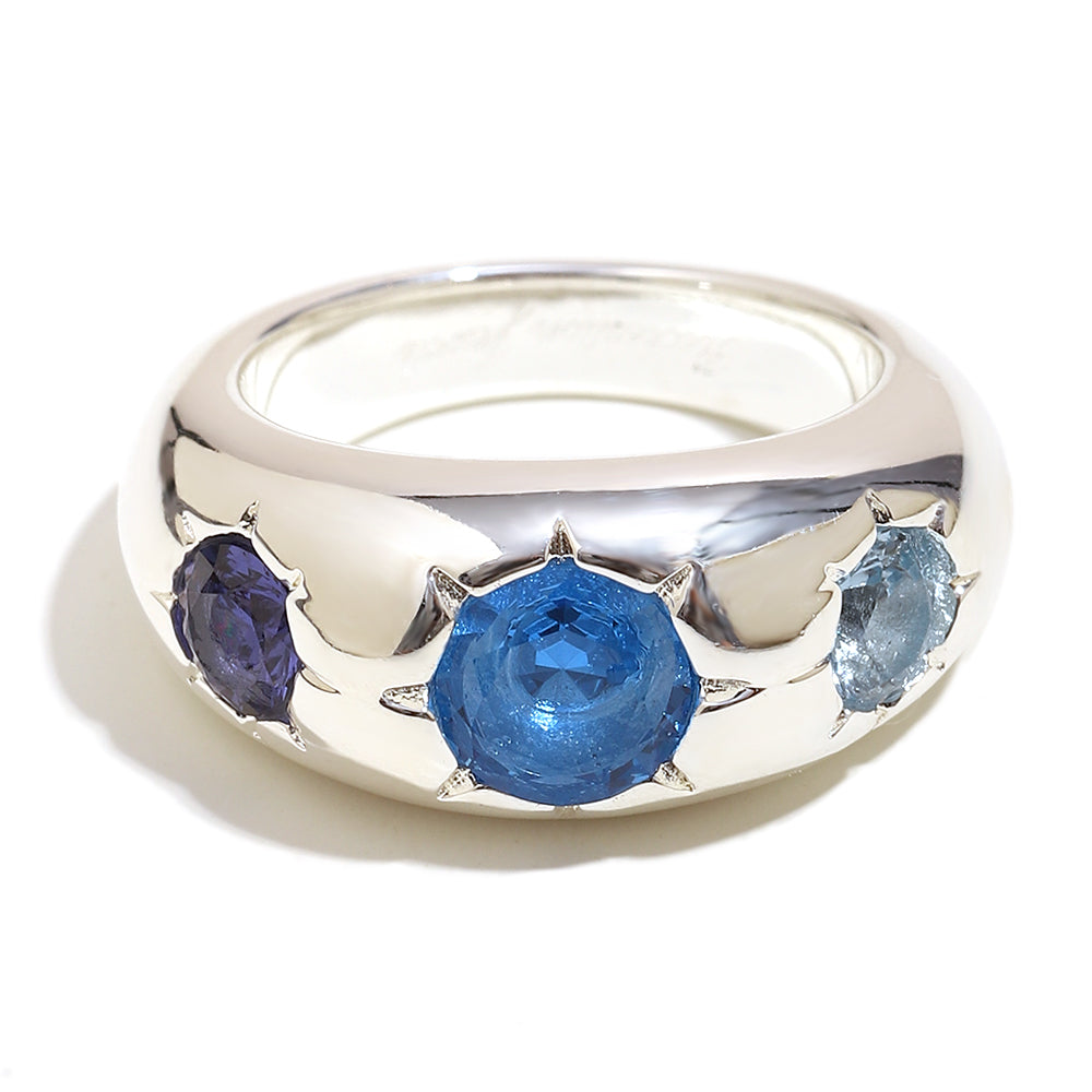 Sophie's Blue Gemstone Ring In Silver