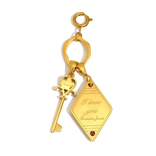 THE Key to My Heart Charm in gold