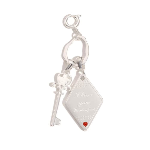 THE Key to My Heart Charm in silver