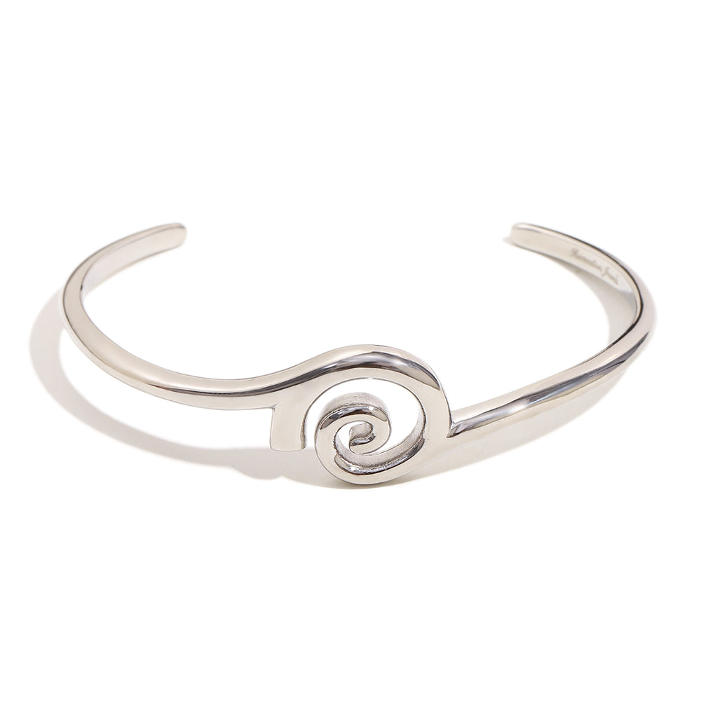 Naia's Spiral Bangle in Silver