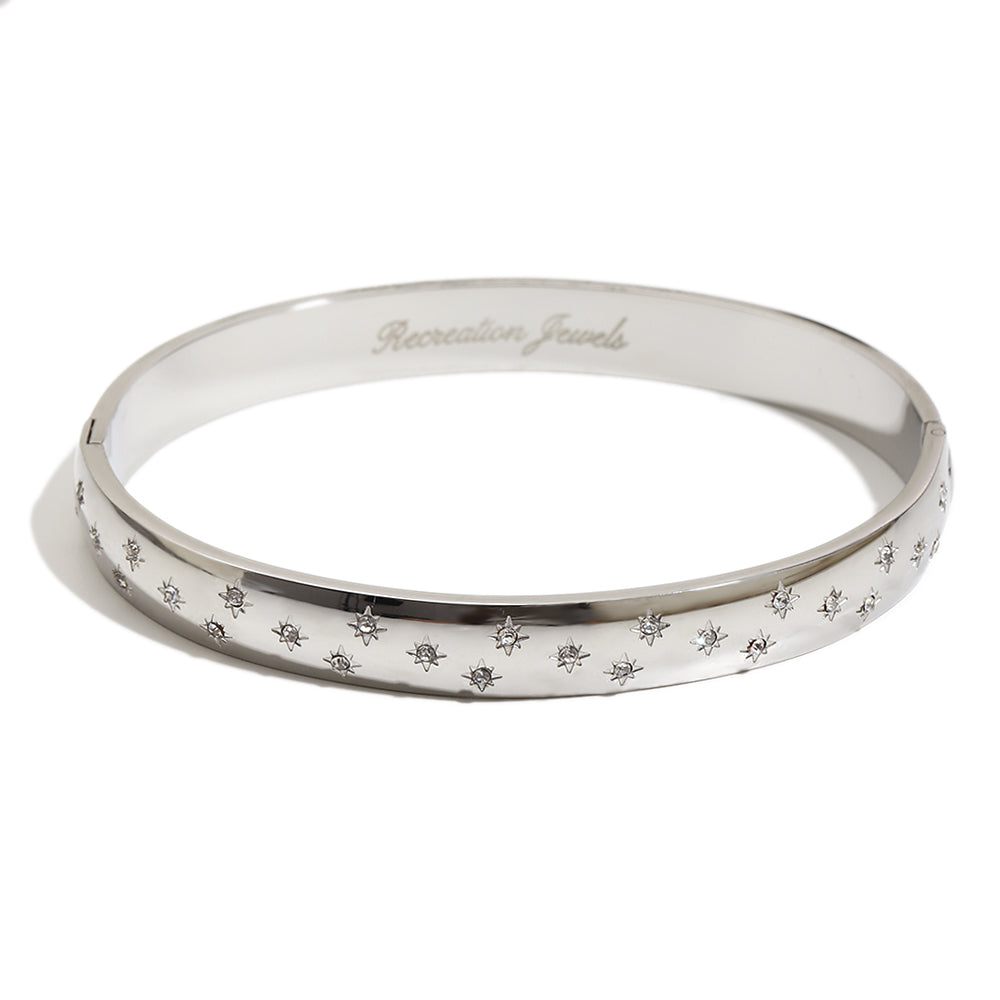 Alexandria's Starry Bangle In Silver