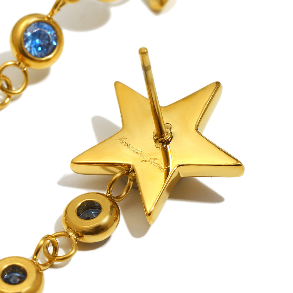 Eleanora's Star and Moon Drop Earrings