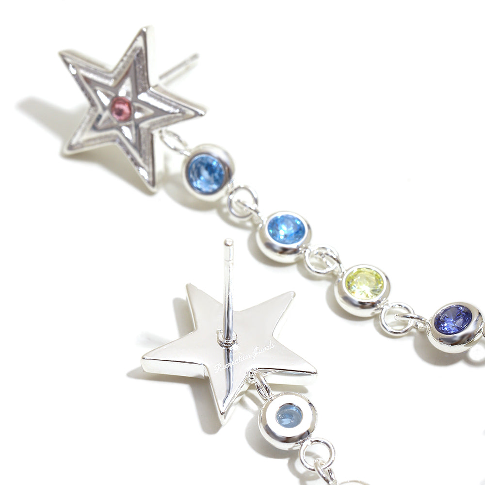 Eleanora's Moon And Star Earrings In Silver