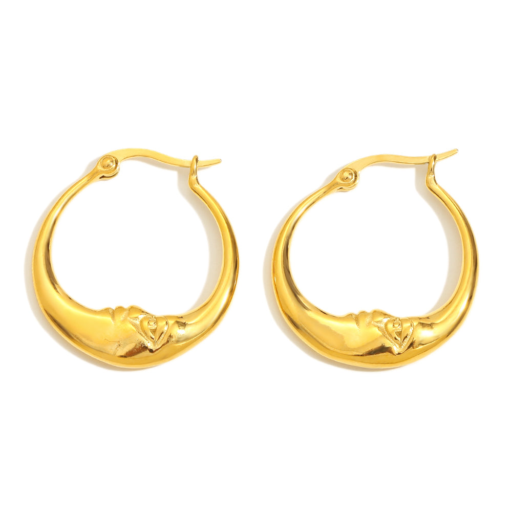 Selene's Moon Hoops In Gold