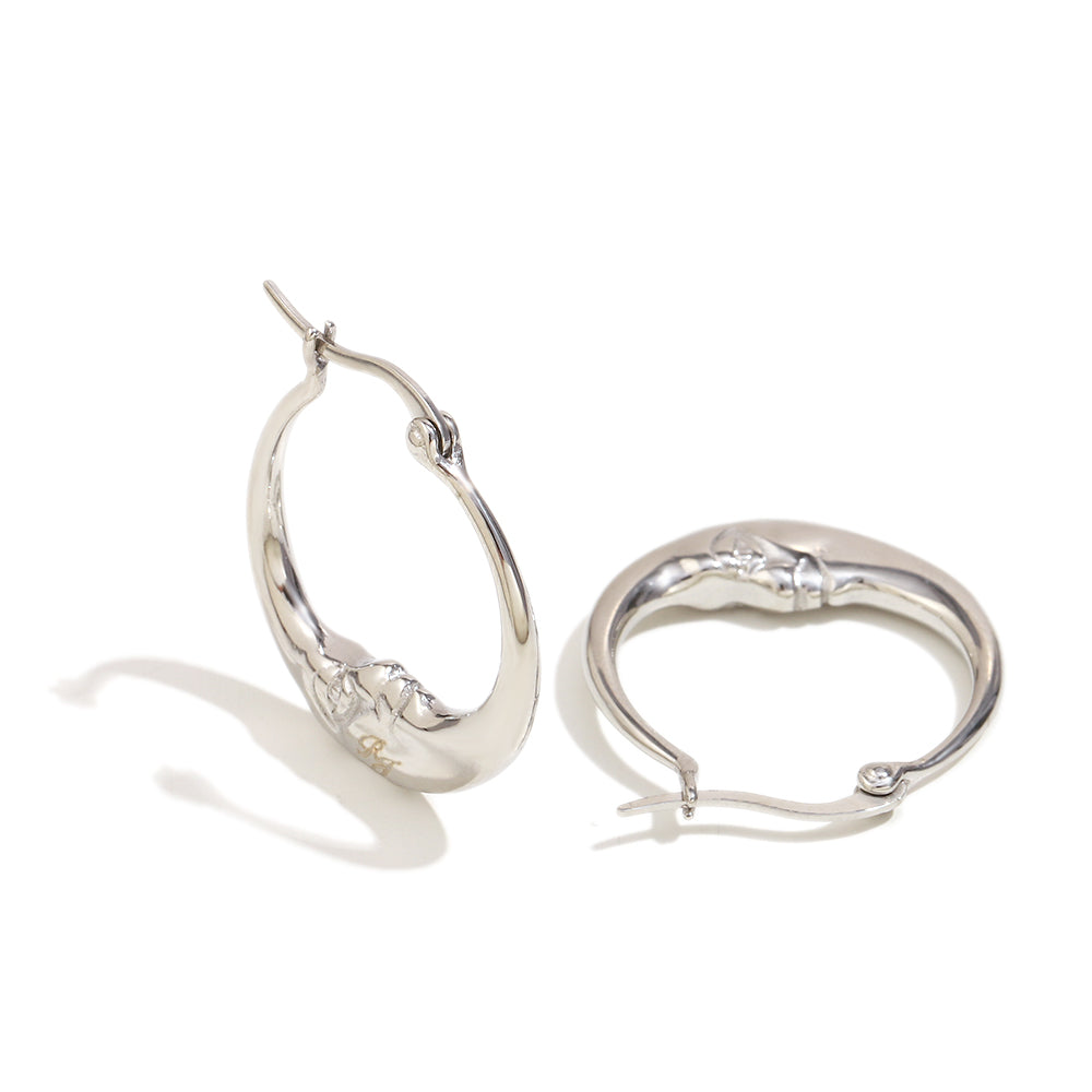 Selene's Moon Hoops In Silver