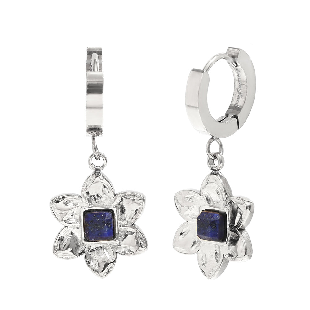 Alexandra's Flower Earrings In Silver