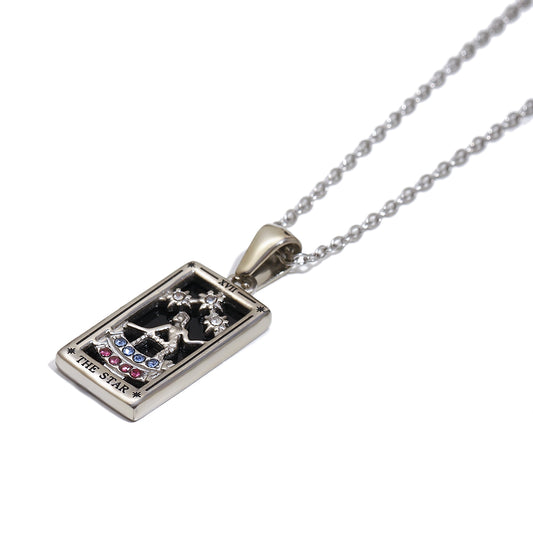 The Star Tarot Card Necklace In Silver