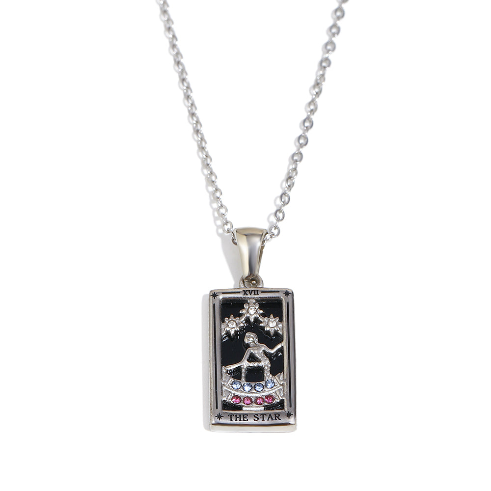 The Star Tarot Card Necklace In Silver