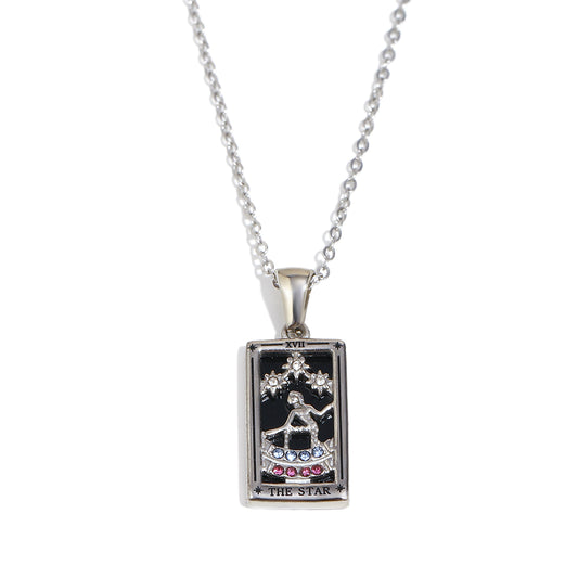 The Star Tarot Card Necklace In Silver