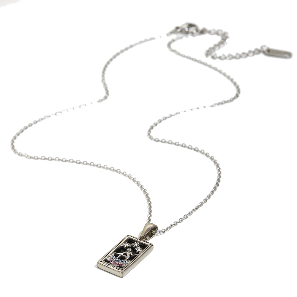 The Star Tarot Card Necklace In Silver