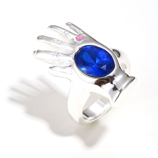 Meredith's Blue Palm Ring in Silver