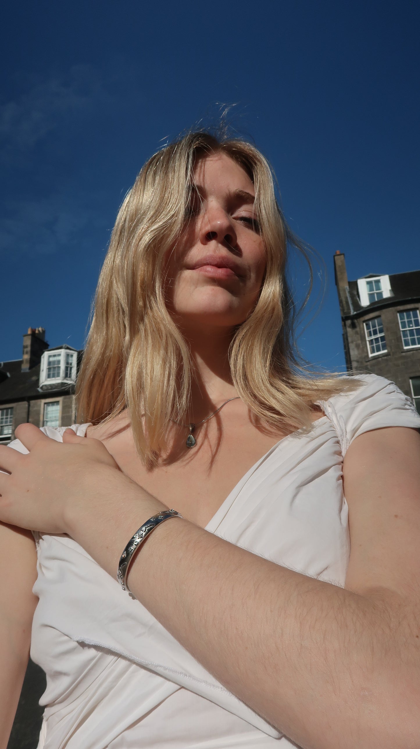 Chiara's Heart Bangle in Silver