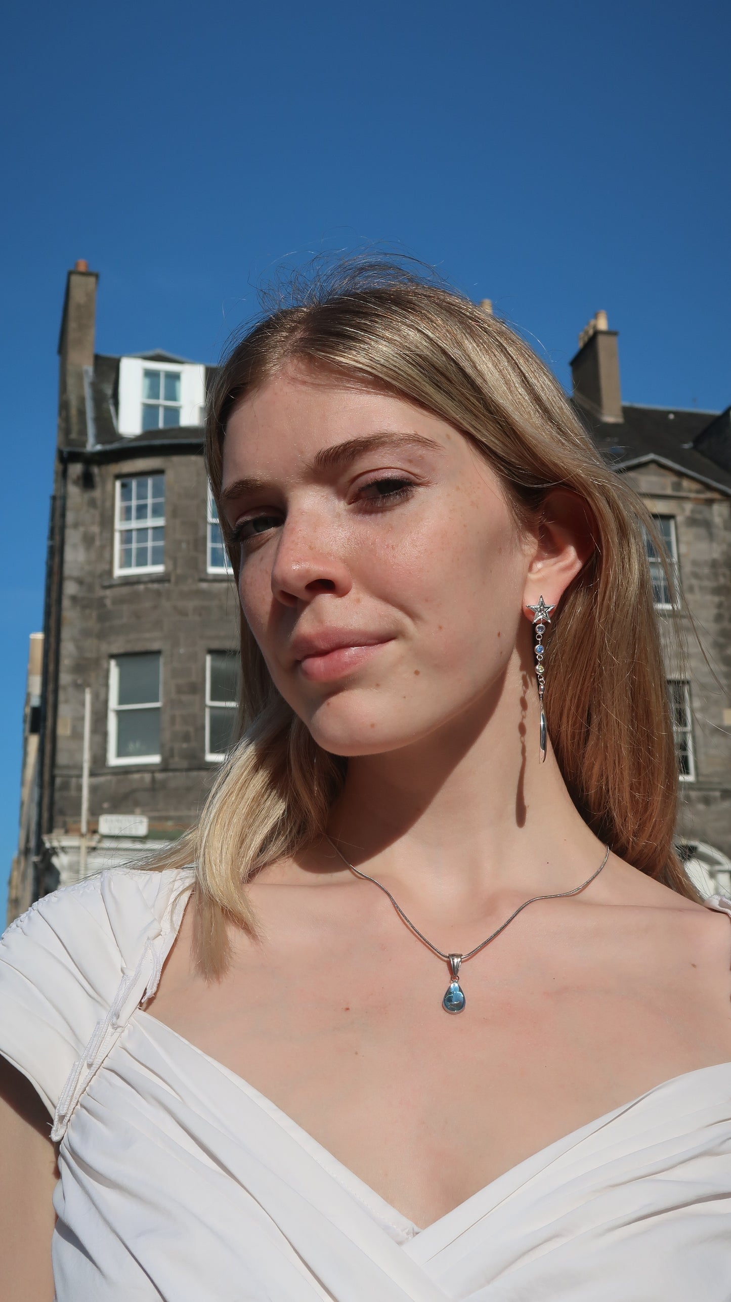 Thalia's Droplet Necklace In Silver