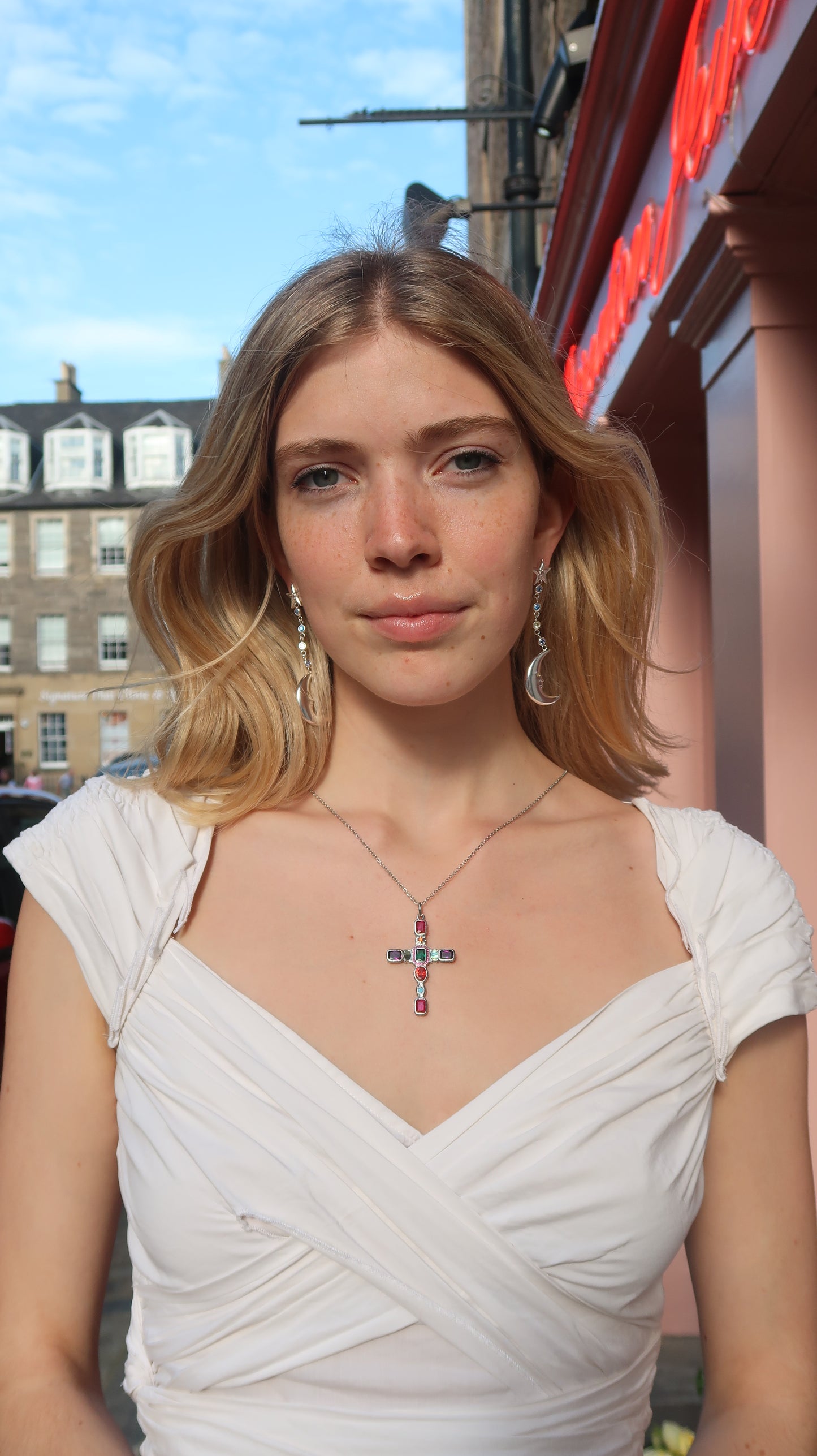 Ranee's colourful cross in Silver