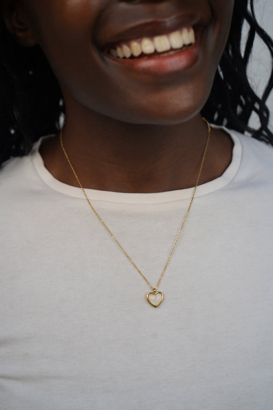 Viola's White Heart Necklace