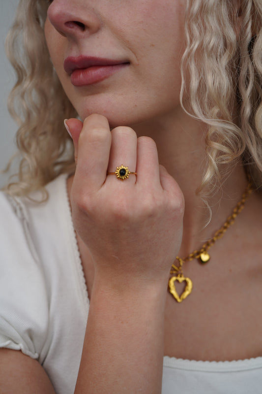 Solara's Sun Ring In Black