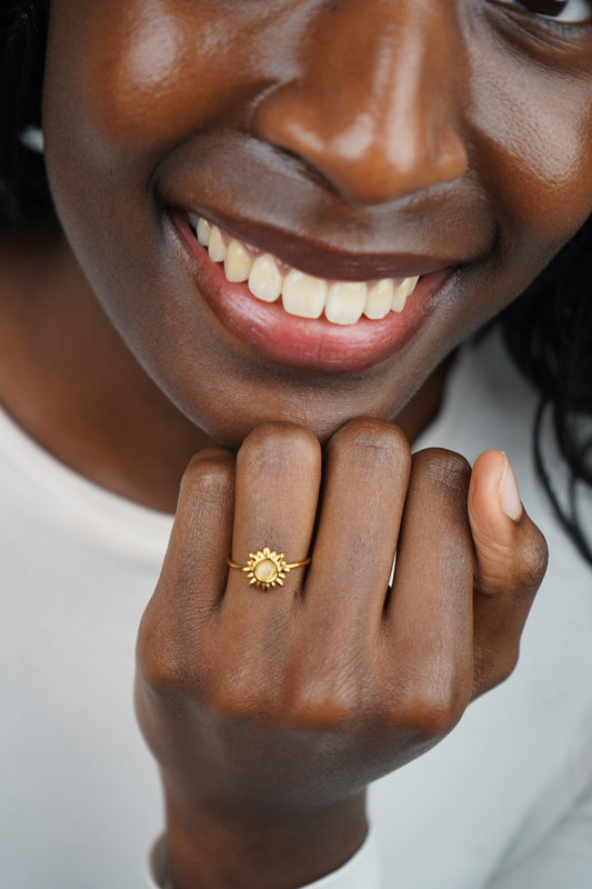 Solara's Sun Ring In White