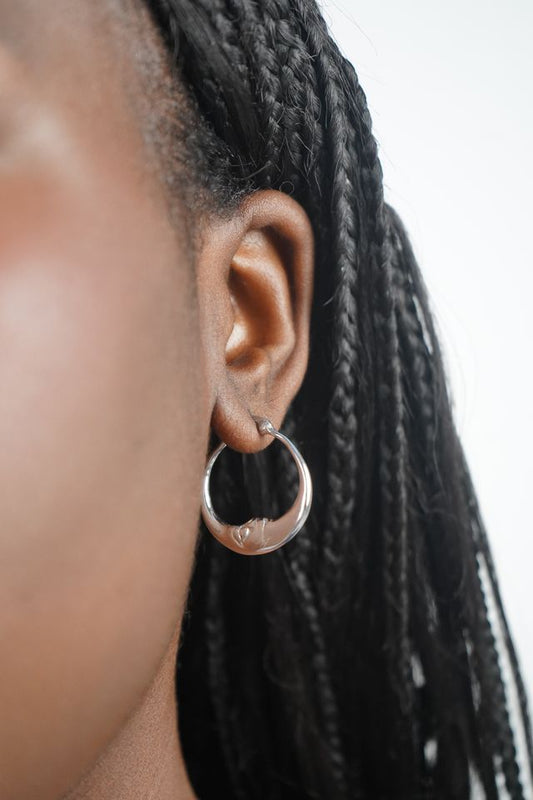 Selene's Moon Hoops In Silver