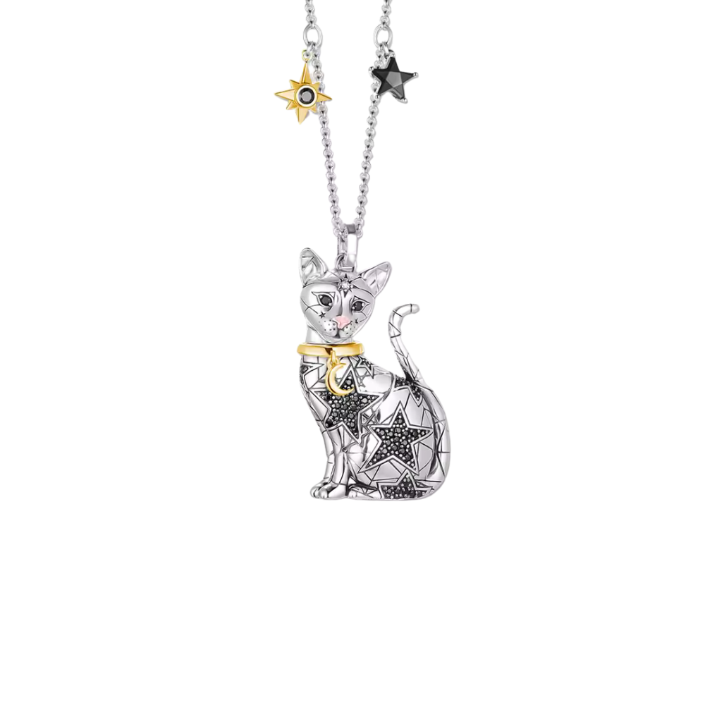 Evie's silver cat necklace