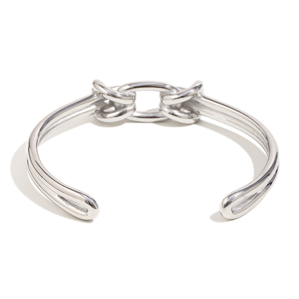 Oriana’s silver infinity bangle