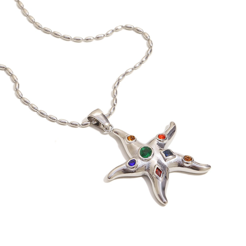 Pim's Starfish Necklace In Silver