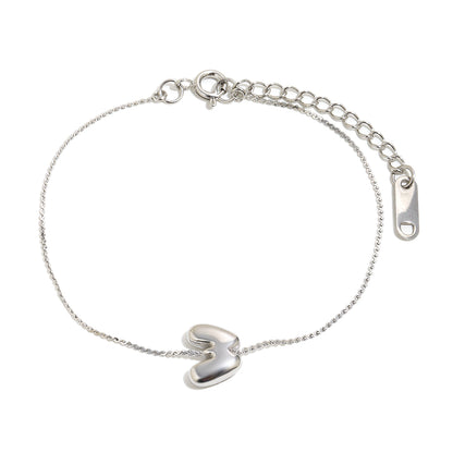 Bubble Letter Bracelet in Silver
