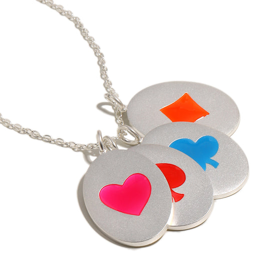 Vesper’s Aces Charm Necklace in Silver