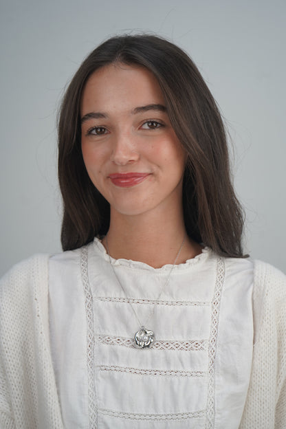 Dahlia's Pearl Necklace in Silver