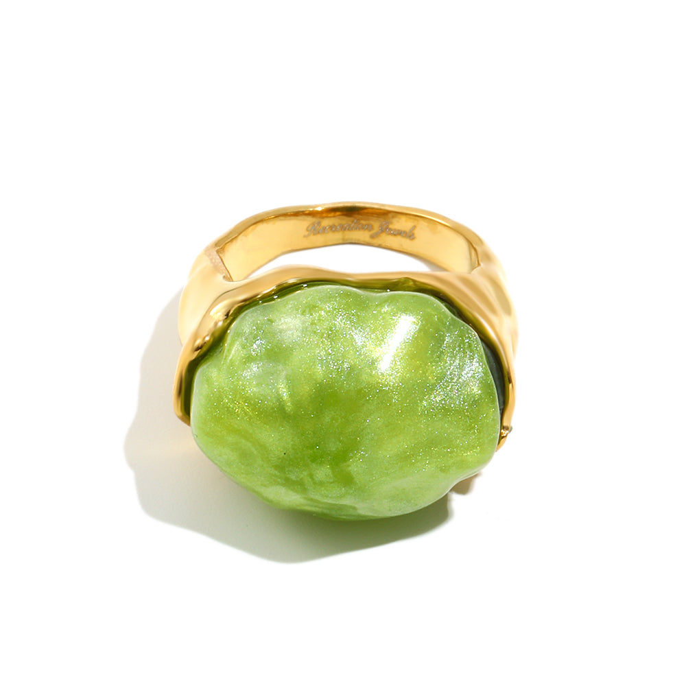 Tally's Light Green Ring In Gold