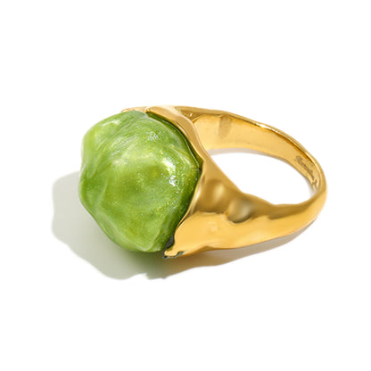 Tally's Light Green Ring In Gold