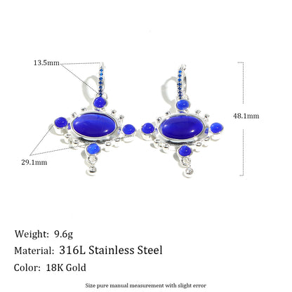 Rhiannon's Blue Drop Earrings In Silver