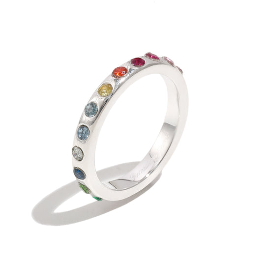 Ameya's Rainbow Ring In Silver