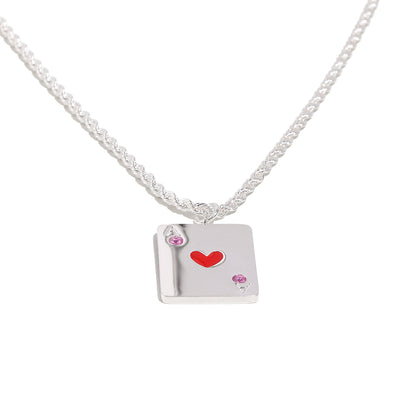 Vesper's Ace of Hearts Necklace In Silver