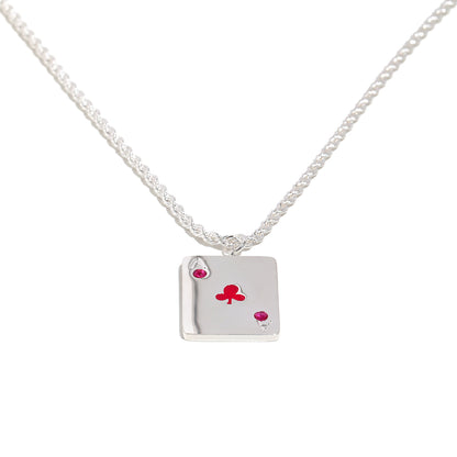 Vesper's Ace Of Clubs Necklace In Silver