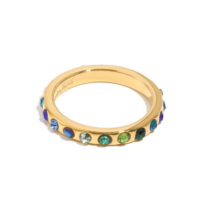 Ameya's Blue and Green Ring In Gold