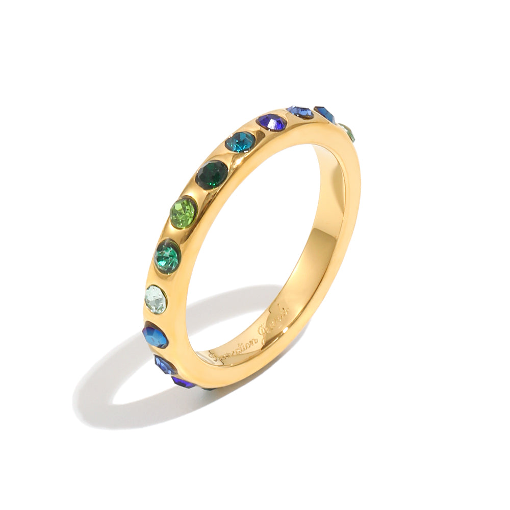 Ameya's Blue and Green Ring In Gold