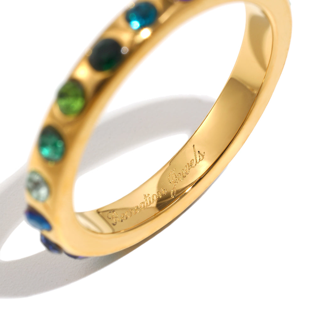 Ameya's Blue and Green Ring In Gold