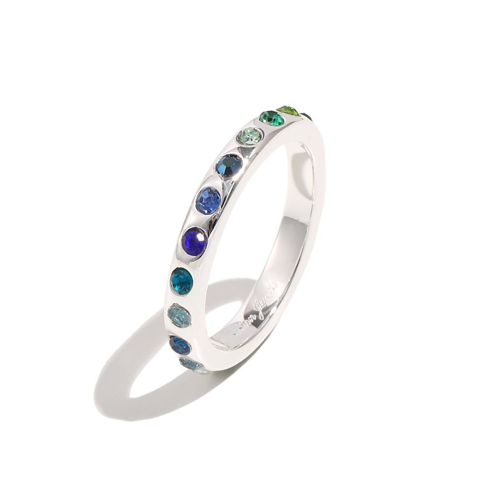 Ameya's Blue and Green Ring In Silver