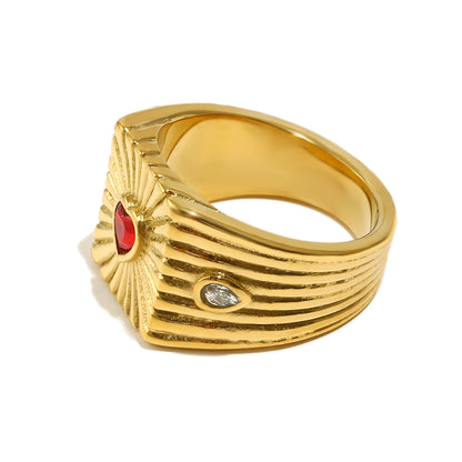 Heather's Heart Ring in Gold and Red