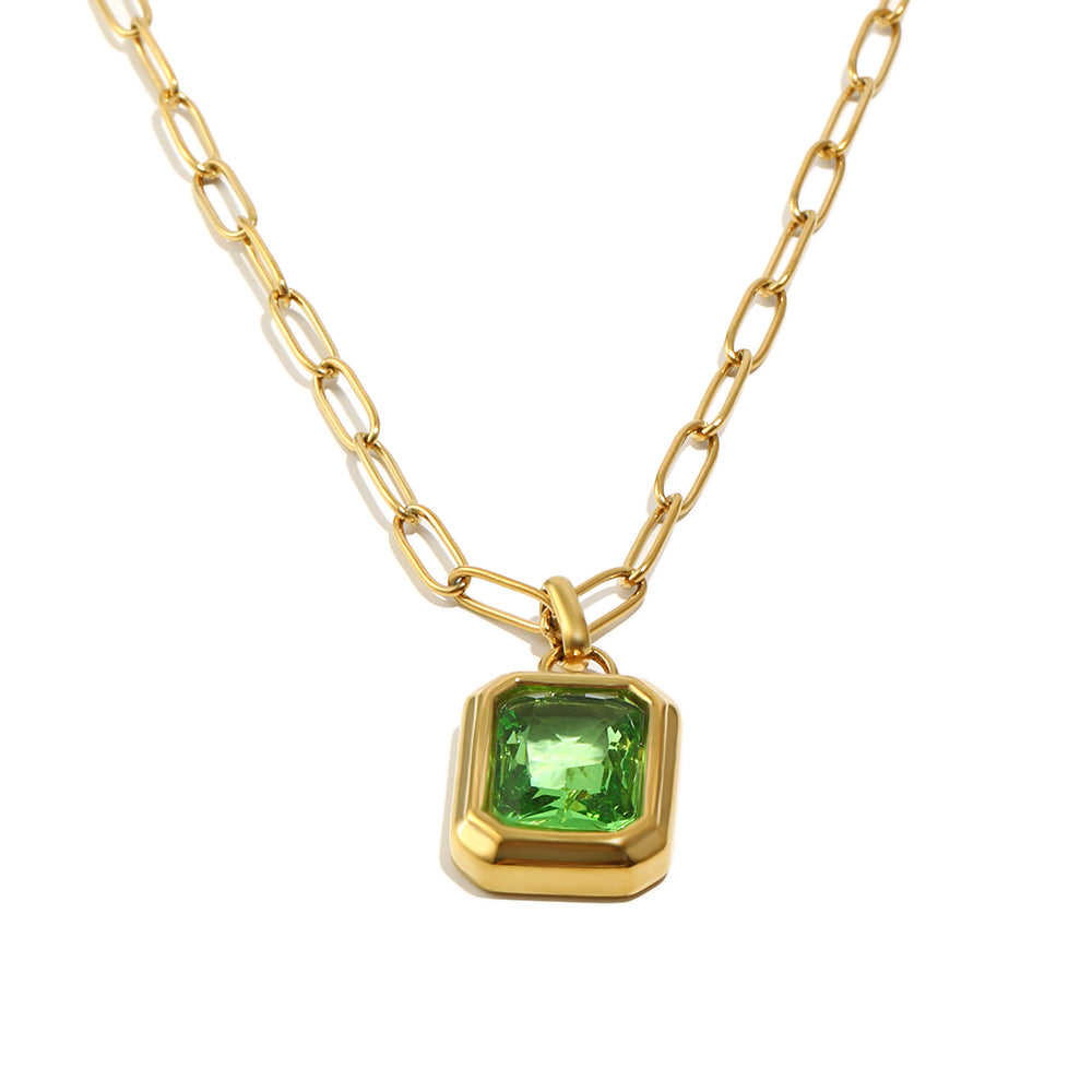 Caroline's Green Gem Necklace