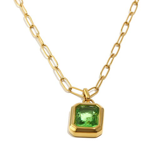 Caroline's Green Gem Necklace