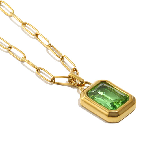 Caroline's Green Gem Necklace