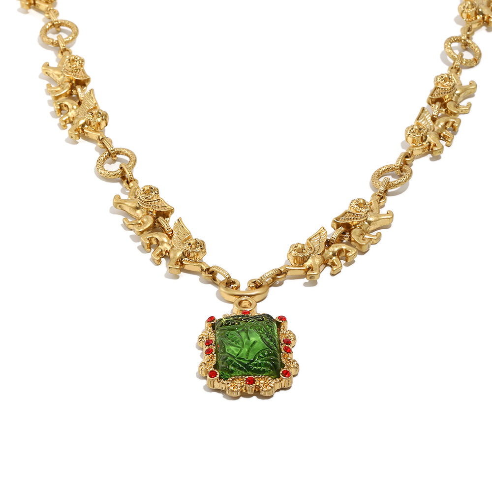 Inaya's Green Gem Necklace