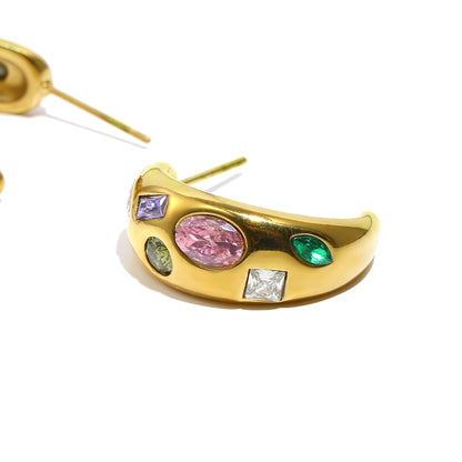 Emma’s multicolored gold hoops