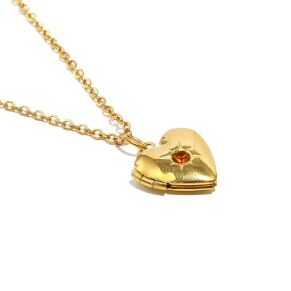 Tiana's Orange Heart Locket